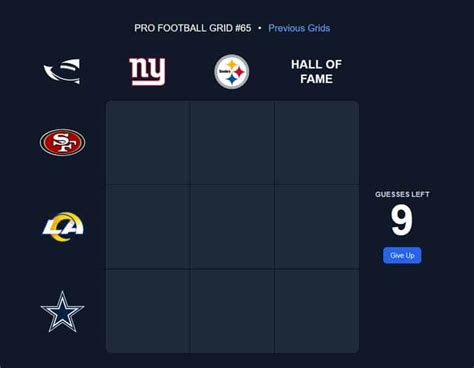 nfl grid|Immaculate Grid: Football.